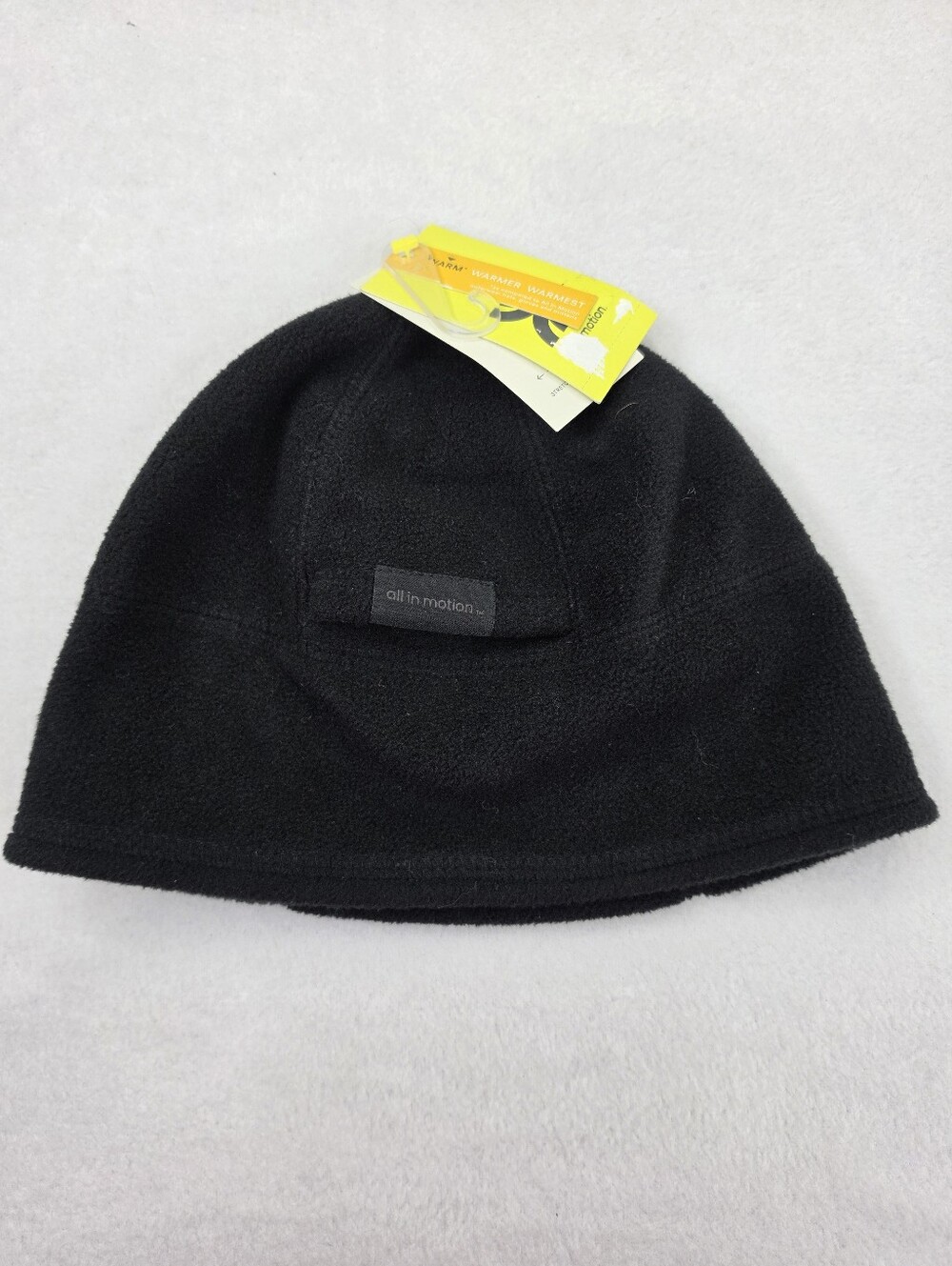 All In Motion Women's NWT Black Fleece Beanie Logo Tab And Ponytail Spot OS 4072